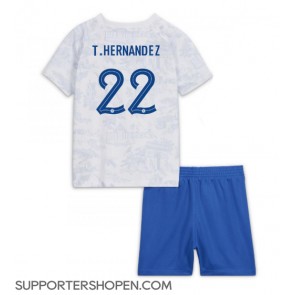 Frankrike Theo Hernandez #22 Bortatröja Barn VM 2022 Kortärmad (+ korta byxor)